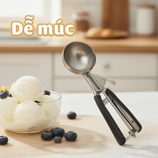 304 Thép Không Gỉ Kem Muỗng Silicon Grip Meatball Cookie Trái Cây Dưa Phát Hành Dụng Cụ Nhà Bếp