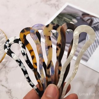 Kẹp tóc hình chữ U xoắn acetate  Phong cách thanh lịch cho đi chơi và tạo kiểu tóc