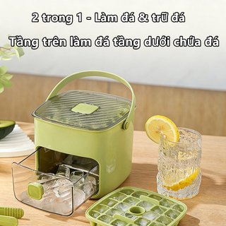 Máy làm đá viên di động Hai lớp PP cấp thực phẩm Phát hành nhanh Khay đựng tủ đông Nhà bếp