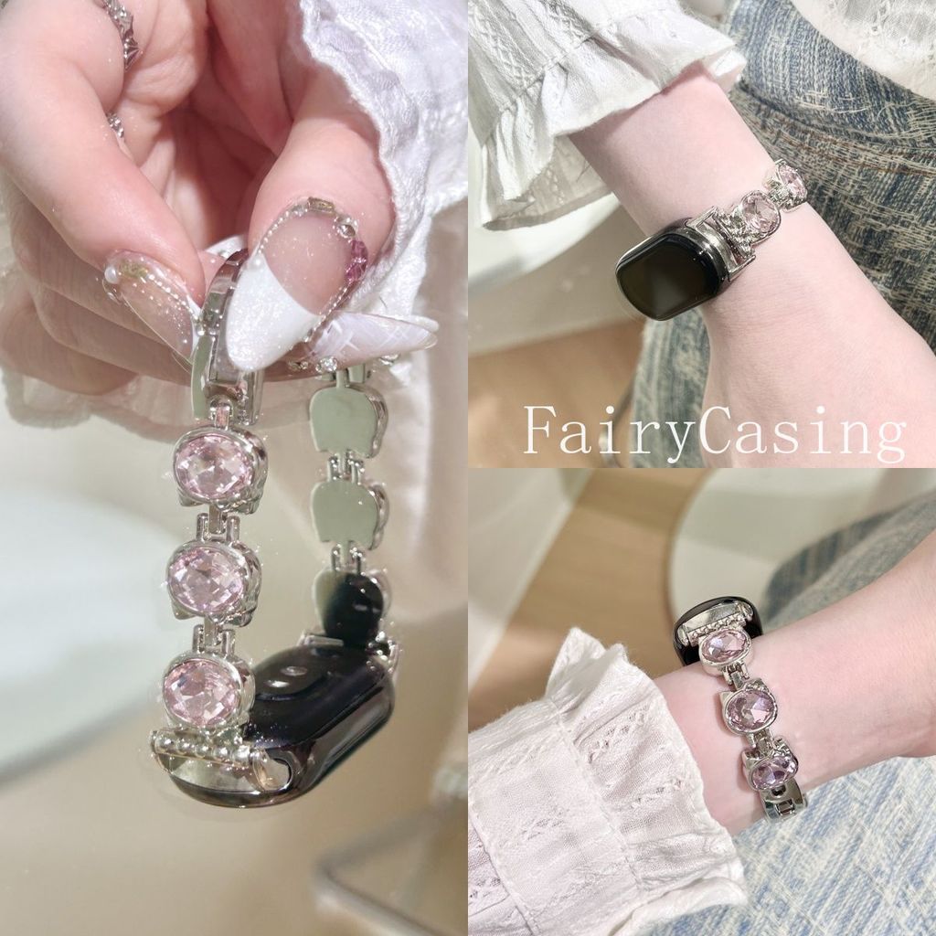 Dây đeo Zircon mèo lấp lánh cho Xiaomi Band 3 4 5 6 7 10 9 8 NFC 8 Pro 9Pro 10pro cho Redmi Watch 6 5 4 Vòng đeo tay