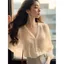 Đầm off-white cổ chữ V ren nữ cao cấp