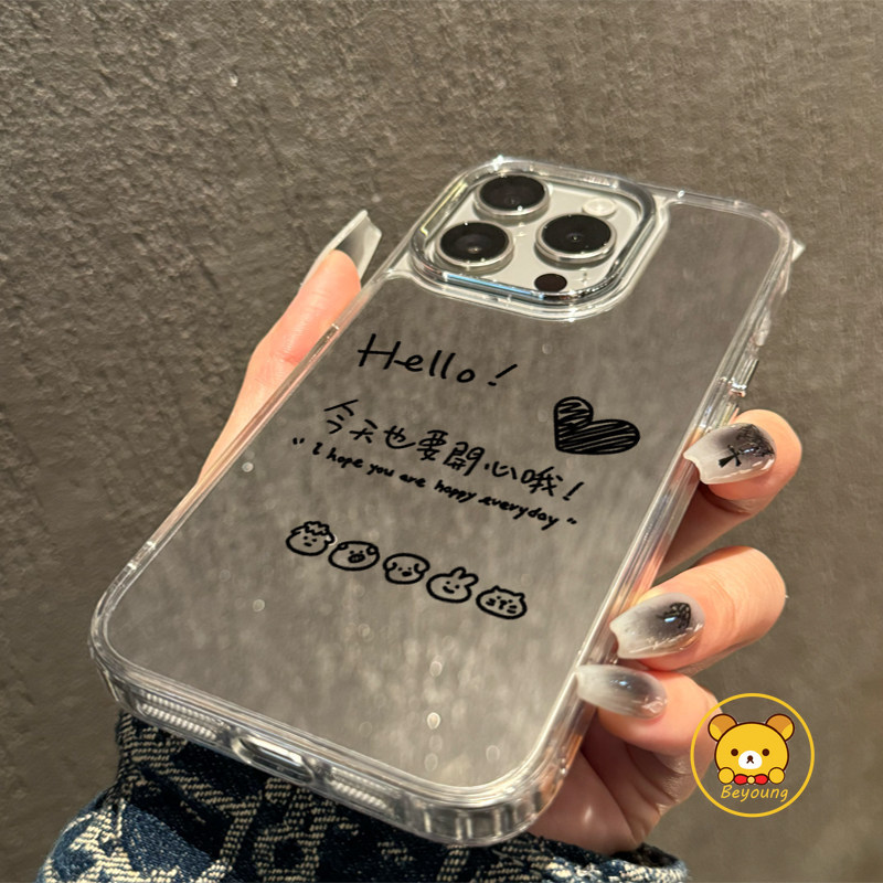 Ốp Điện Thoại Mèo Happy Dog Cho Realme GT 8 7 5 Pro 3 Neo 8 7X 7 6 5 SE 240W V70 V60 V60S V23 V23i P4 Lite P3 Ultra P1 Pro Q5i U1 Vỏ Gương Hoạt Hình Dễ Thương