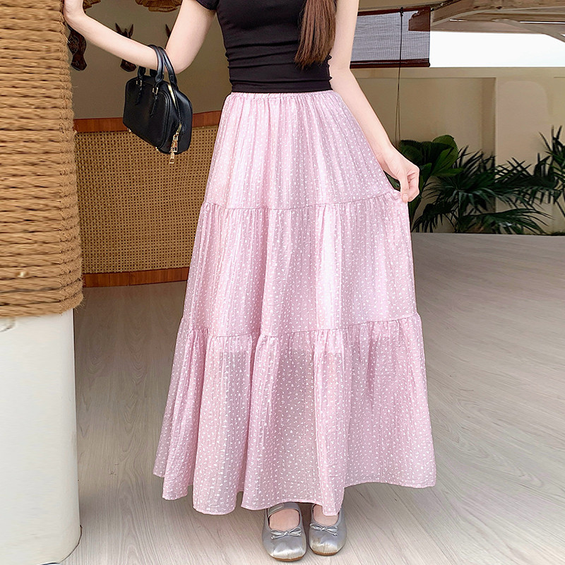 SUXI Váy chữ A dáng rộng họa tiết hoa, nhẹ nhàng dành cho nữ mùa hè 260429