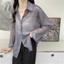 Áo sơ mi chống nắng Pearlescent Sheer dành cho nữ, tay dài, dáng rộng vừa vặn, chống tia cực tím, áo mỏng