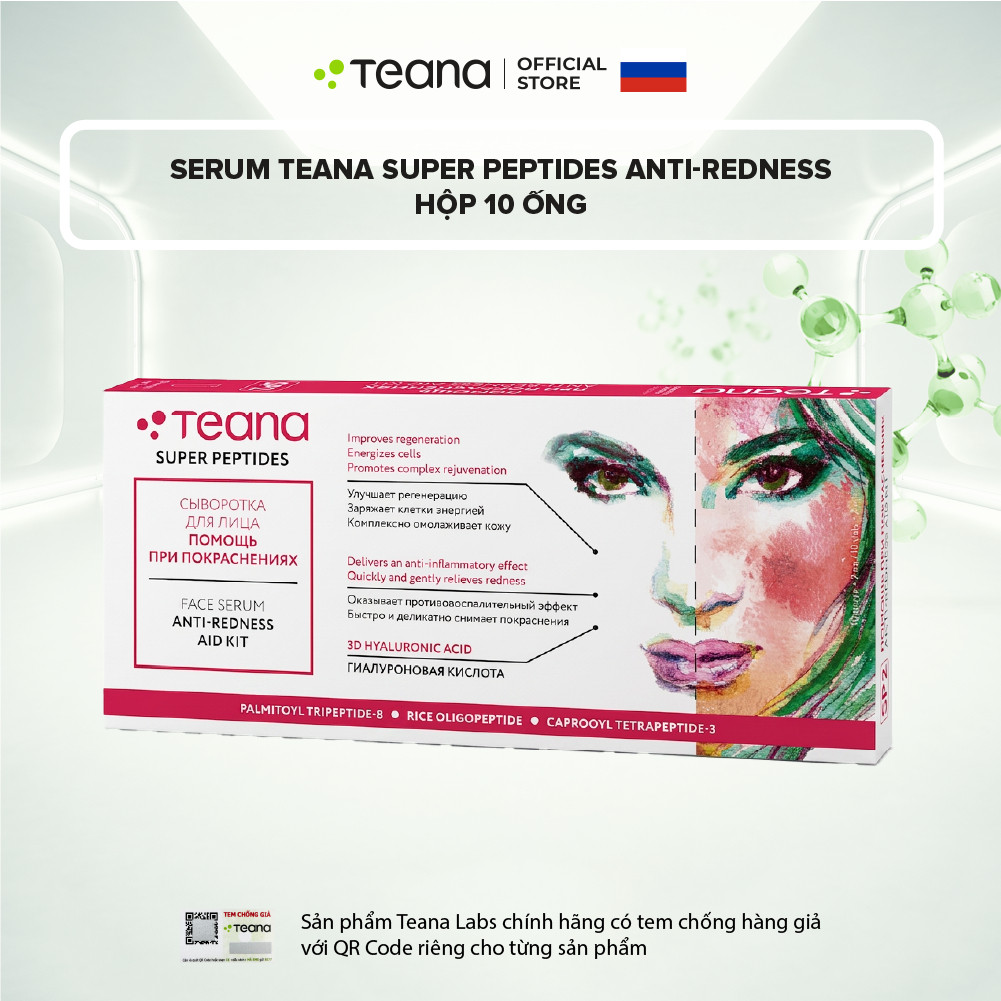Serum Teana Super Peptides Antiredness Aid Kit giảm đỏ, sưng viêm, phục hồi da