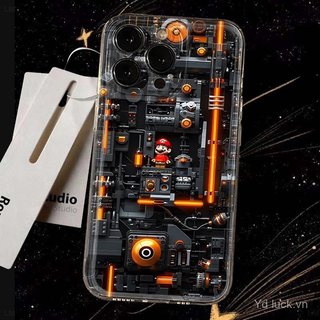 Ốp điện thoại trong suốt thời trang hợp thời trang màu đen mát mẻ Thích hợp cho iPhone 17promax / 15pro / 16 / 12 / 11pro / xsmax / 14pro / 13promax Vỏ chống va đập