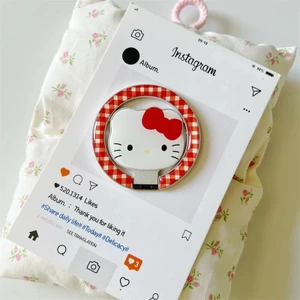Giá đỡ điện thoại từ tính Hello Kitty sang trọng có gương cho vỏ nam châm và IPhone 13 15 16 17 Pro Max 14 Plus có thể gập lại Vòng đeo tay Giá đỡ