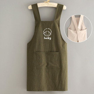 Tạp dề vải cotton kiểu Hàn Quốc, phù hợp cho nấu ăn trong gia đình, phục vụ tiệm hoa và làm móng, tạp dề cổ điển thoáng khí, chống bẩn và bền, có thể tùy chỉnh logo