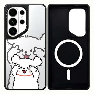 Từ Tính Dòng Hoa Gương Chó Cứng Phone Case For Dành Cho Samsung Galaxy S26 25 24 23 UItra S26 25 24 23 Plus Vỏ Bảo Vệ Chống Sốc