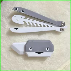 HT3 Sacabambaspis janvieri củ cải dao Sakaban Rùa 3d Trọng lực củ cải dao Giải nén đồ chơi xương cá bướm knif