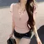 Cổ nửa mở Nút điều chỉnh Sọc thời trang Phù hợp với Áo ôm cao cấp eo hẹp thông thường