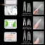 TRTR Sandwich Dual Nail Forms 60 chiếc 15Size Qui Extensions-Dual Forms Hình chữ T Ellipse Làm móng tay Hình dạng khuôn trên Khuôn đáy 3D VN
