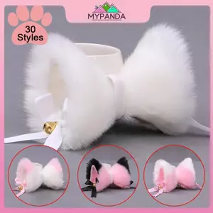 MYPANDA Mèo Cáo Tai Kẹp Tóc Lông Tơ Sang Trọng Cosplay Kẹp Barrette Trang Phục Dự Tiệc Phụ Kiện.
