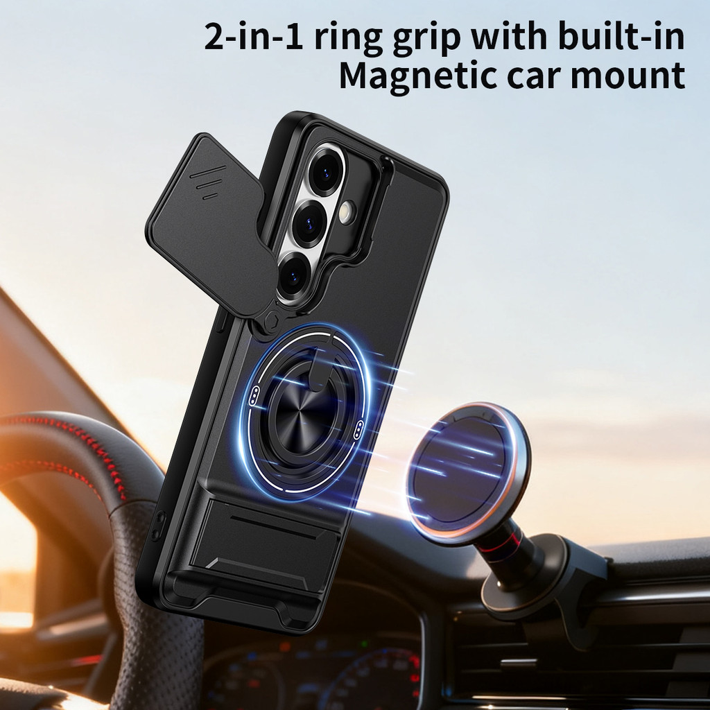 Ốp Điện Thoại Đa Năng Sang Trọng Thích Hợp Cho Samsung Galaxy S26 Ultra S25 Plus 5G Dây 360°Giá đỡ vòng có vỏ máy ảnh Vỏ bảo vệ toàn diện chống sốc