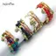 Vòng tay quấn hạt quyến rũ AqToCna Bohemian, pha lê cổ điển, ngọc lam và mã não Vòng tay nhiều lớp đính cườm / vòng tay AqToCna