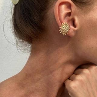 LUImo 1 Cặp Sao Biển Sò Tai Kẹp Không Xuyên Bông Tai Cho Nữ Thời Trang Cô Gái Màu Vàng Hoa Tai Vòng Đeo Mùa Hè Bãi Biển Trang Sức SBS