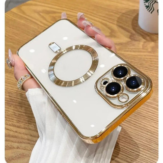 Dành Cho Từ Tính Trong Suốt Bảo Vệ Ống Kính Từ Tính Sạc Không Dây Cho iPhone 15 14 11 12 13 Pro Max Mạ Silicon Mềm