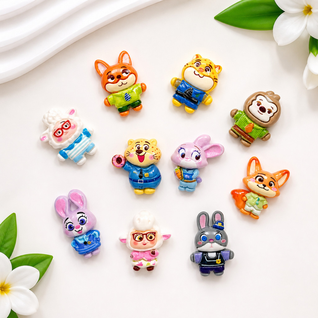 Set 10 Charm Thỏ và Cáo Zootopia dễ thương- Bộ charm thỏ cáo hottrend bán chạy 2026 bộ 10 chi tiết cute