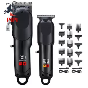 Dành cho mục đích sử dụng tại nhà- Combo Tông đơ kép kèm phụ kiện-Bộ cắt tóc có thể sạc lại màn hình kỹ thuật số