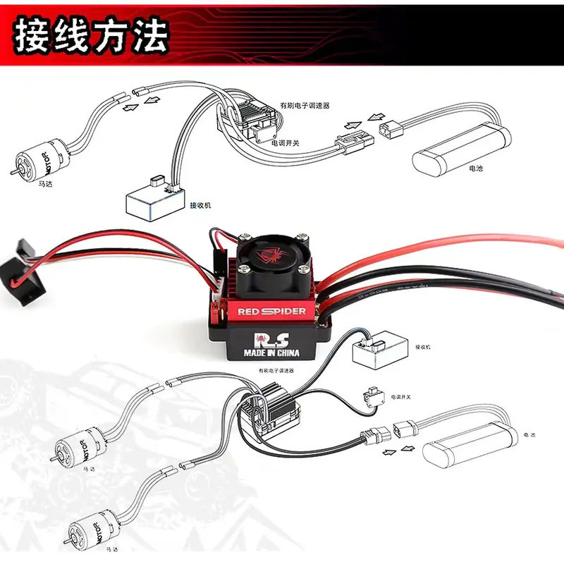 RC Ship & Boat R / C Sở thích 6-12V Bộ điều khiển tốc độ động cơ chải ESC 320A Bộ điều khiển tốc độ động cơ chải ESC RC Car Boat S99 r65