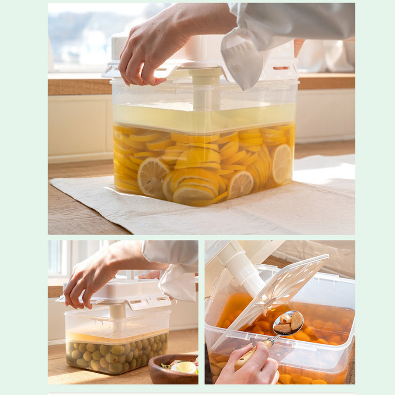 (Sẵn) Hộp Muối Dưa Cà HomeMate 5L Nén Tự Động Kín Khí, Hộp Ngâm Kim Chi Cà Pháo Kiệu Thực Phẩm An Toàn