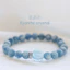 Vòng tay pha lê tự nhiên Unisex Kyanite Aquamarine - Hạt xanh nhạt - Trung tâm Aquamarine cỡ lớn - Miếng đệm kim cương bạc - Phong cách hàng ngày tối giản