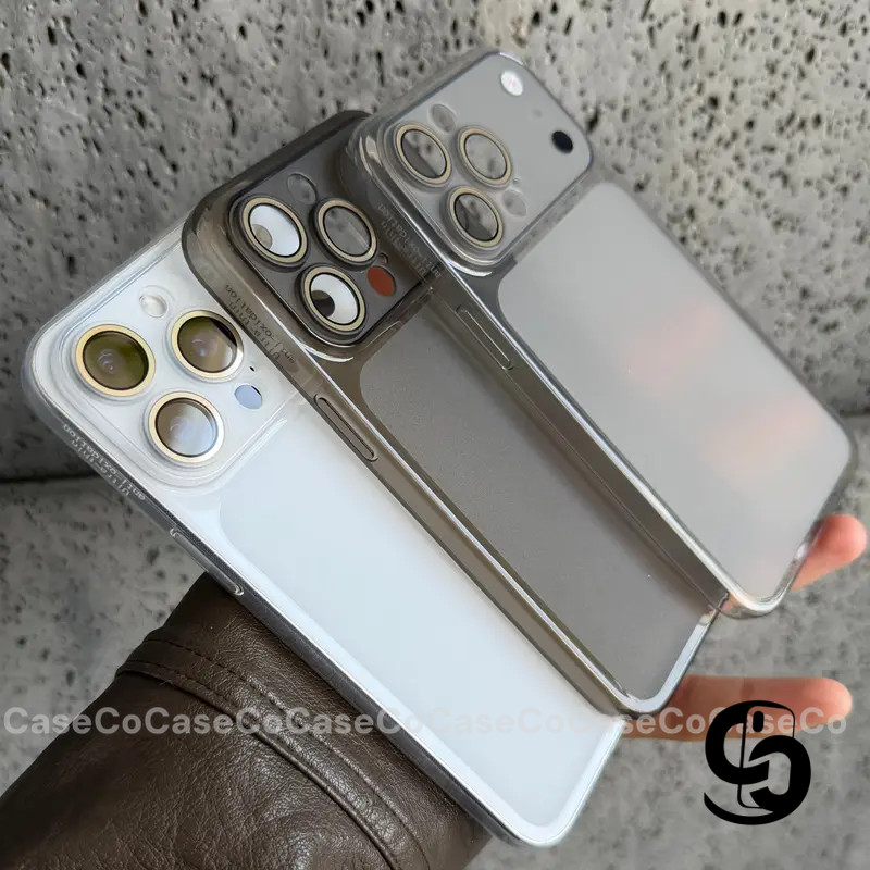 Ốp Lưng Cho IPhone  11 17 16 15 13 12 14 Pro Max 16 14 15 Plus 17air Ốp kính toàn mặt siêu mỏng, màu trơn tối giản, mờ