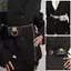 Túi đeo thắt lưng cổ điển dành cho nữ ROLY, Ví thắt lưng du lịch Vuông Gothic Fanny Packs, Da PU Đa năng Phong cách Y2K Thắt lưng khóa kim loại