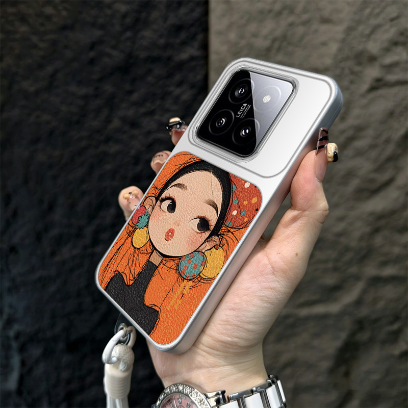 Ốp Lưng PBZZ Cho xiaomi 14t 14 pro 14 ultra 5g Vỏ Điện Thoại Lo Âu Vỏ Mềm Chống Sốc Thiết Kế Mới Thẩm Mỹ Hoạt Hình Dễ Thương Có Dây Buộc Cho Bé Gái TBDTMD1