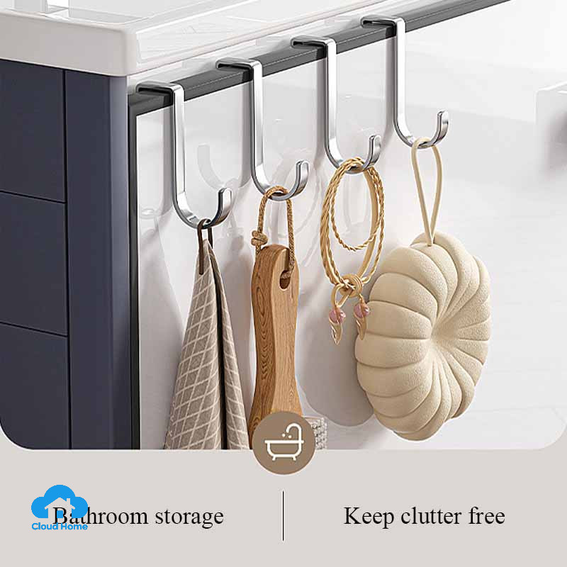 🌤️COD🌤️Móc treo đa năng inox 304 hình chữ s, treo áo khoác và đồ dùng nhà bếp, gắn cửa tủ, chất liệu thép không gỉ