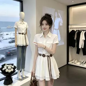 Áo sơ mi tay ngắn thanh lịch nữ mùa hè 2026, dáng slim-fit, giảm tuổi, phong cách Hàn Quốc