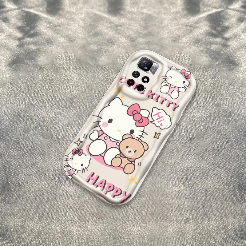 Thích hợp cho Redmi 10 Note 11 11S 12 Pro 4G 3D Phụ kiện TPU mềm Kitty Rilakkuma Vỏ điện thoại chống sốc