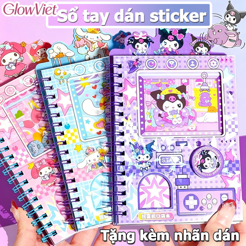 Sổ tay dán sticker,A6,vui nhộn khi lắc,Thiết Kế Đáng Yêu,sổ tay dễ thương giúp giảm căng thẳng