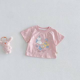 (1-8Yrs) Bé Gái Ren Ruffle Hem Cotton Tay Ngắn Mùa Hè Ngọt Ngào Phong Cách Công Chúa Dễ Thương Cho Bé Tập Đi Áo Sơ Mi Thường Ngày
