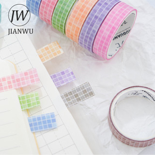 JIANWU 10 Cuộn / bộ Phong Cách Cơ Bản Series Vintage Nhiều Màu Sắc Gird Phong Cảnh Chất Liệu Cắt Băng Washi Sáng Tạo Tạp Chí Văn Phòng Phẩm