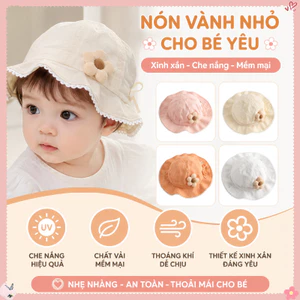 Mũ Trẻ Em Vành Rộng – Chống Nắng, Che Gáy, Chất Liệu Thoáng Mát, Phù Hợp Cho Bé 1-3 Tuổi đi Chơi Mùa Hè