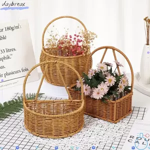 Giỏ đựng đồ nhà bếp DAYBREAK, Giỏ treo tường Willow Mây, Giỏ dệt sắp xếp hoa sáng tạo Nhà bếp