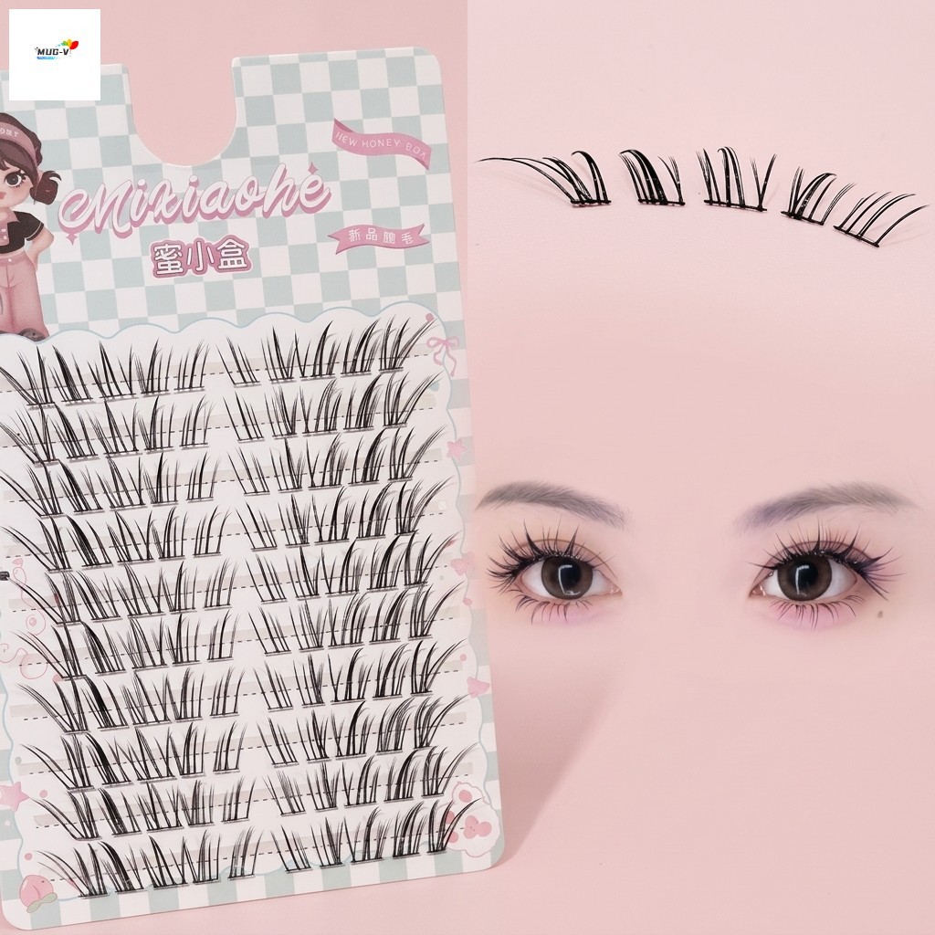 Lông mi giả mắt Doe tự nhiên C Curl Matte Black Sợi tổng hợp Lash cho mắt châu Á Camera HD Sẵn sàng