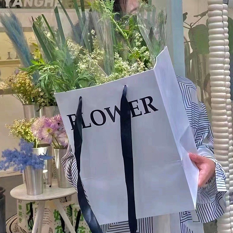 [hỏa tốc hcm] Túi giấy đựng hoa Flower kẽm nhung hoa sáp hoa len hoa xốp làm quà trang trí ANGIHOME