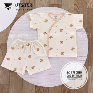 BỘ SƠ SINH Chất Vải Thun Lanh Mềm Mại Họa Tiết Đáng Yêu Cho Bé SIZE 3-9KG