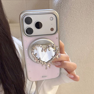 [Sheren] Ốp Điện Thoại Màu Hồng Thích Hợp Cho i17 16 15 14 13 12 11 pro max Vỏ điện thoại