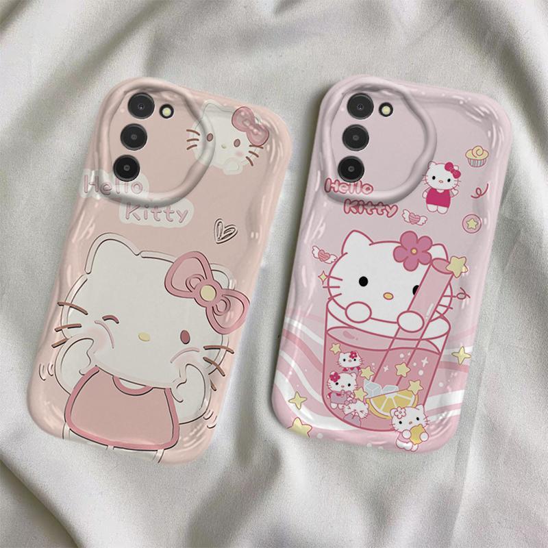 Ốp Lưng Cho Samsung Galaxy A02 A03 A02S A03S Phim Hoạt Hình Kem Cặp Đôi Mèo Mềm TPU 3D Sóng Silicon Vỏ Điện Thoại