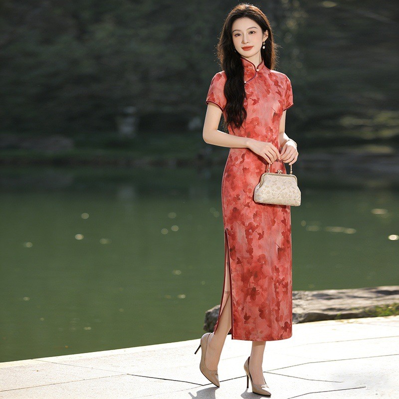 Váy nữ sườn xám plus size phong cách Trung Hoa retro, phù hợp cô gái trẻ trung