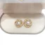 Bông tai ngọc trai tự nhiên thiết kế tổ chim vàng 18K, bạc 925, dành cho nữ