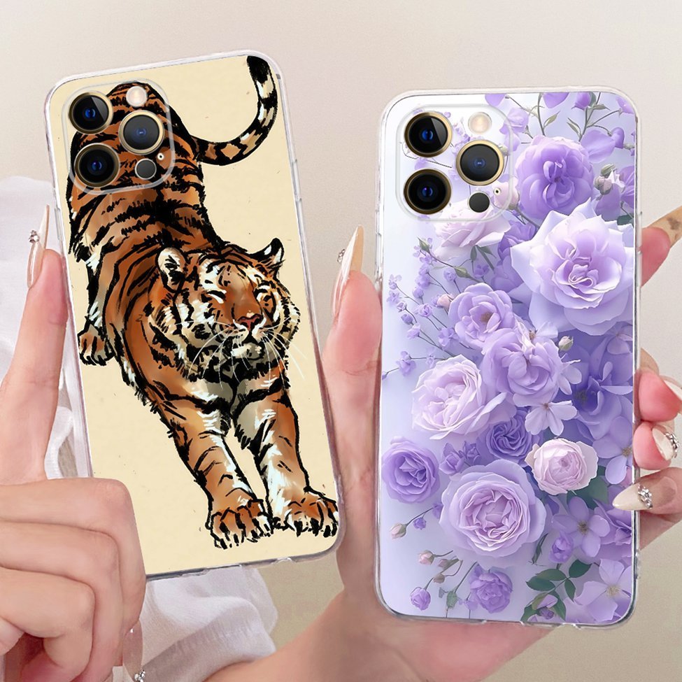 Ốp Lưng 6.7 '' Cho iPhone 12 Pro Max Trong Suốt Thời Trang Dễ Thương Vỏ Sơn Ngộ nghĩnh A2412 A2410 A2411 A2342