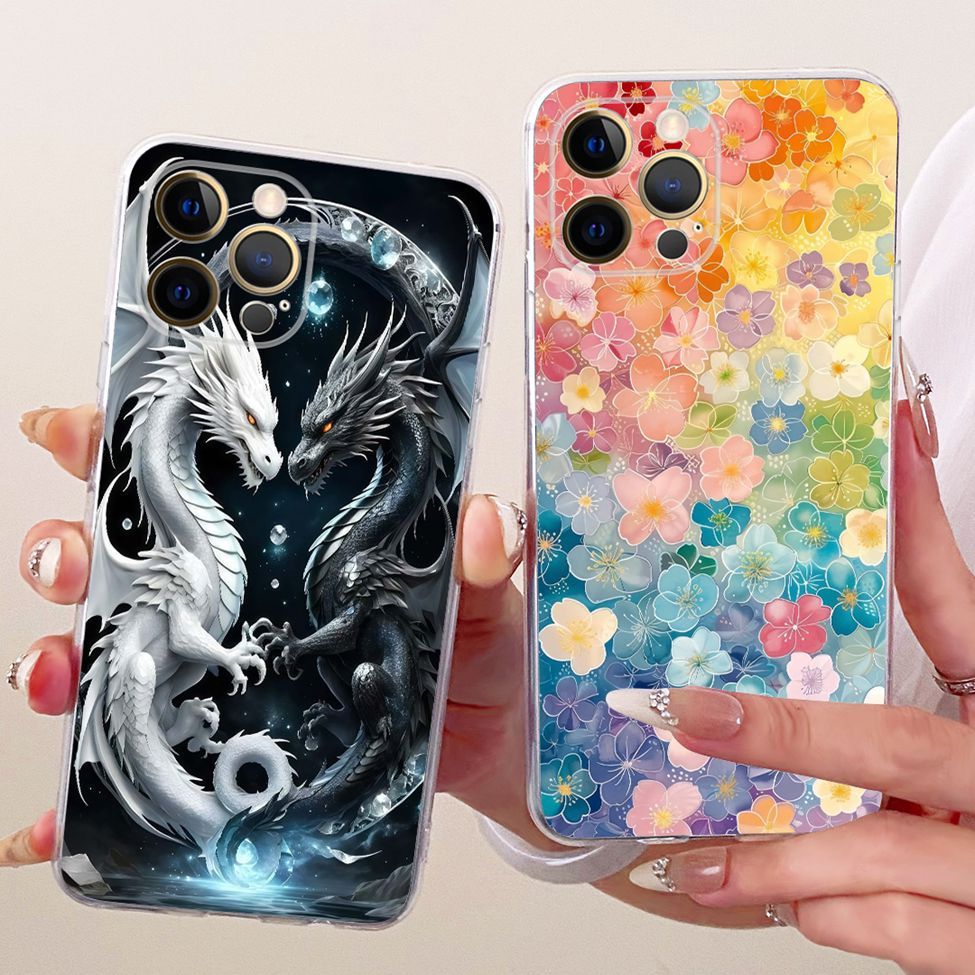 Ốp Lưng 6.7 '' Cho iPhone 12 Pro Max Trong Suốt Thời Trang Dễ Thương Vỏ Sơn Ngộ nghĩnh A2412 A2410 A2411 A2342