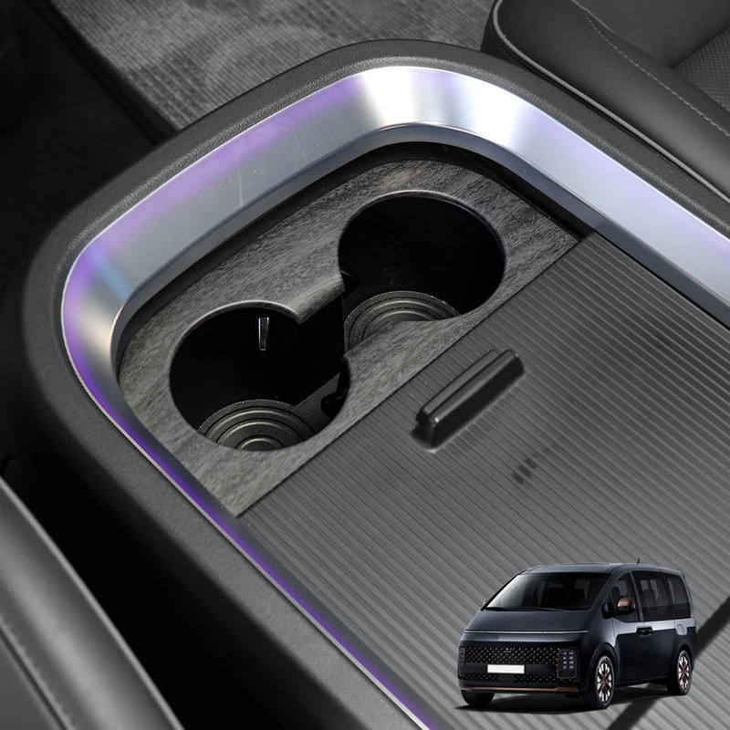 Dành Cho Xe Hyundai Staria 2021-2026 Xe Điều Chỉnh Sợi Carbon Một Hàng Cốc Nước Bao Viền Phụ Kiện Nội Thất