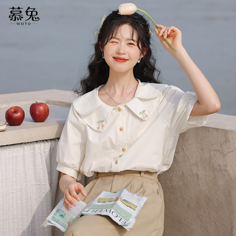 Mutu Pháp Áo Sơ Mi Hai Lớp Ngọt Ngào Cho Nữ, Thiết Kế Độc Đáo, Phù Hợp Mùa Hè
