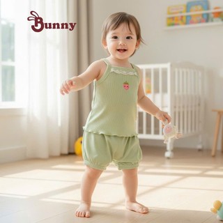 Bộ 2 dây bé gái mùa hè xinh xắn hiệu Bunnybaby cho bé 0-24 tháng Bubbybaby-GV