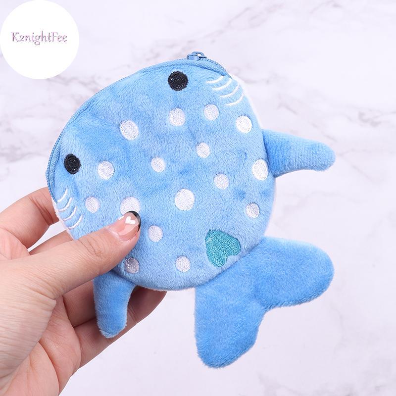 K2nightFee Hoạt Hình Dễ Thương Sang Trọng Cá Mập Tiền Xu Sang Trọng Ví Động Vật Dành Cho Nữ Trẻ Em Dây Kéo Túi Đựng Tiền Xu VN